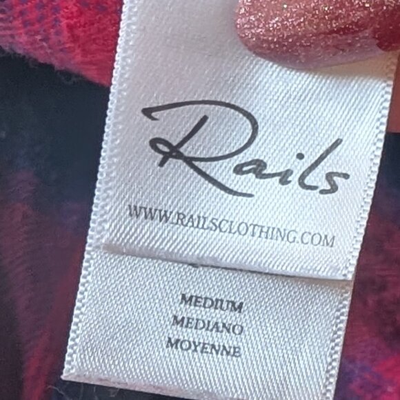 Rails Milo Plaid Flannel in Black and Cherry Violet Size Medium - Picture 8 of 12